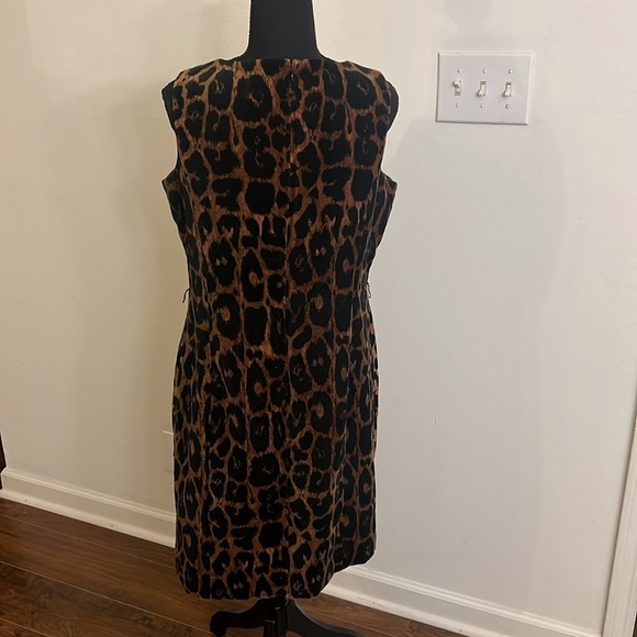 Talbots 100% Cotton Black and Brown Midi Dress, Sz. 12P - Picture 2 of 11